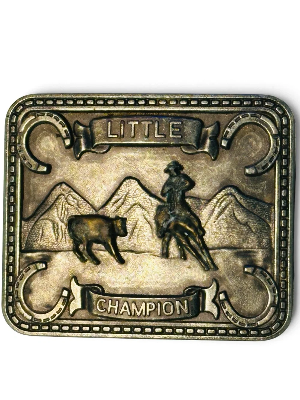 Little Champion Brown Leather boy's Belt with Western Buckle / boys XS 17.5